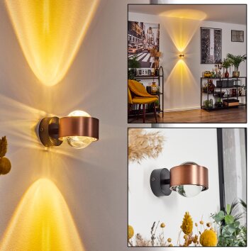 Sapri Wall Light copper, black, 1-light source