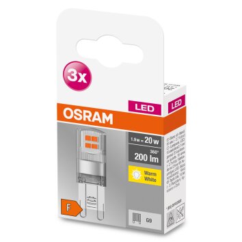 OSRAM LED BASE PIN Set of 3 G9 1.9 Watt 2700 Kelvin 200 Lumen