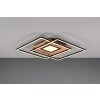 Trio Via Ceiling Light LED Wood like finish, black, 1-light source, Remote control