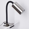 Javel clamp-on light matt nickel, black, 1-light source