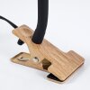 Javel clamp-on light brown, Wood like finish, black, 1-light source