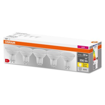 OSRAM Set of 5 LED GU10 4,3 Watt 2700 Kelvin 350 Lumen