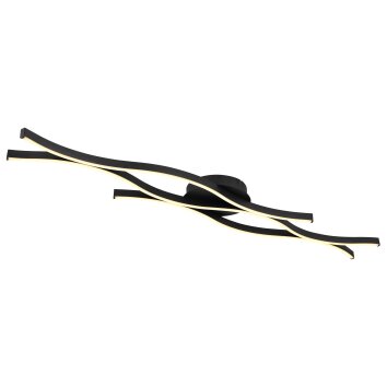 Globo GERONIMO Ceiling Light LED Wood like finish, black, 1-light source