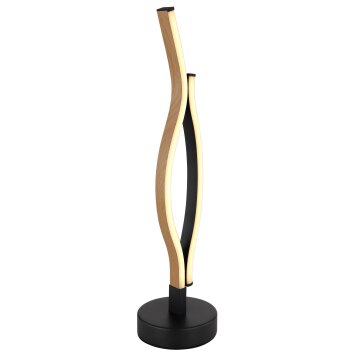 Globo GERONIMO Table lamp LED Wood like finish, black, 1-light source