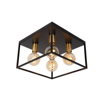 Lucide RUBEN Ceiling Light gold, brass, black, 4-light sources