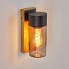 Tabary Outdoor Wall Light brown, Wood like finish, black, 1-light source