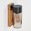Tabary Outdoor Wall Light brown, Wood like finish, black, 1-light source