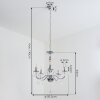 Cheop chandelier chrome, transparent, clear, 5-light sources