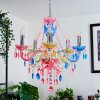 Malmback chandelier colourful, chrome, 5-light sources