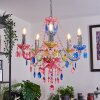 Malmback chandelier colourful, chrome, 5-light sources