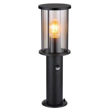 Globo GRACEY pedestal light black, 1-light source, Motion sensor