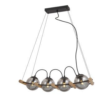Globo LEONA Pendant Light Ecru, black, 4-light sources