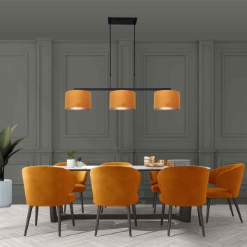 Steinhauer Stang Pendant Light black, 3-light sources