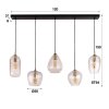 Diamond Pendant Light anthracite, 5-light sources