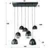 Mirror Pendant Light matt nickel, black, 7-light sources