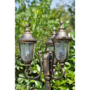 Orion lamppost black-gold, 3-light sources