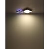 Globo JACKY Ceiling Light LED Wood like finish, black, 2-light sources, Remote control, Colour changer