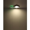 Globo JACKY Ceiling Light LED Wood like finish, black, 2-light sources, Remote control, Colour changer