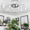 Lacosse Ceiling Light LED chrome, matt nickel, 21-light sources