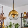 Koyoto Pendant Light glass 15 cm gold, black, 1-light source