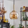 Koyoto Pendant Light glass 15 cm gold, black, 1-light source