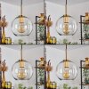 Koyoto Pendant Light glass 20 cm gold, black, 1-light source