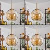 Koyoto Pendant Light glass 20 cm gold, black, 1-light source