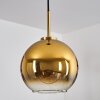 Koyoto Pendant Light glass 20 cm gold, black, 1-light source