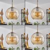 Koyoto Pendant Light glass 25 cm antique brass, 1-light source