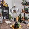 Koyoto Pendant Light glass 25 cm gold, black, 1-light source