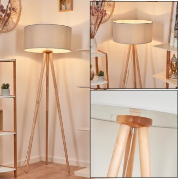 Saladillo Floor Lamp Light wood, white, 1-light source
