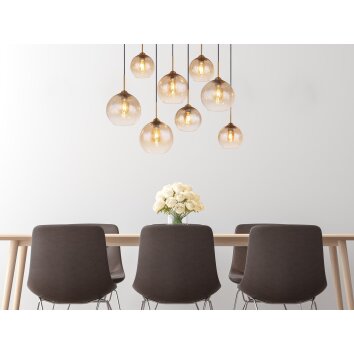 Globo JAMESSA Pendant Light brass, 8-light sources