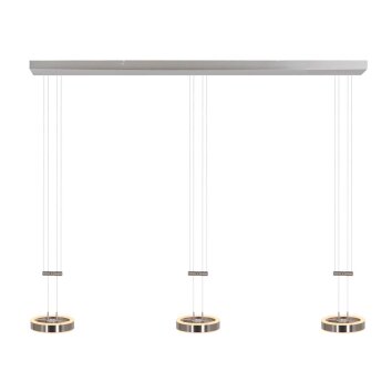 Steinhauer Piola Pendant Light LED brushed steel, 6-light sources