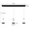 Steinhauer Piola Pendant Light LED black, 6-light sources