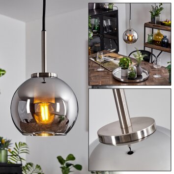 Koyoto Pendant Light glass 15 cm black, silver, 1-light source