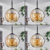 Koyoto Pendant Light glass 20 cm stainless steel, black, 1-light source