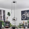 Koyoto Pendant Light glass 20 cm stainless steel, black, 1-light source