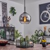 Koyoto Pendant Light glass 20 cm stainless steel, black, 1-light source