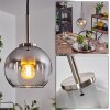 Koyoto Pendant Light glass 15 cm black, silver, 1-light source