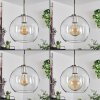 Koyoto Pendant Light glass 25 cm black, silver, 1-light source
