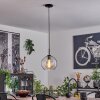 Koyoto Pendant Light glass 25 cm stainless steel, black, 1-light source