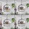 Koyoto Pendant Light glass 25 cm black, silver, 1-light source