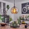 Koyoto Pendant Light glass 25 cm stainless steel, black, 1-light source