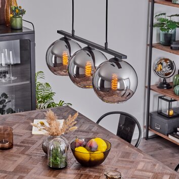 Koyoto Pendant Light glass 20 cm Smoke-coloured, 3-light sources