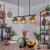 Koyoto Pendant Light glass 15 cm gold, clear, 3-light sources