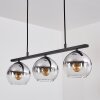 Koyoto Pendant Light glass 15 cm chrome, clear, Smoke-coloured, 3-light sources
