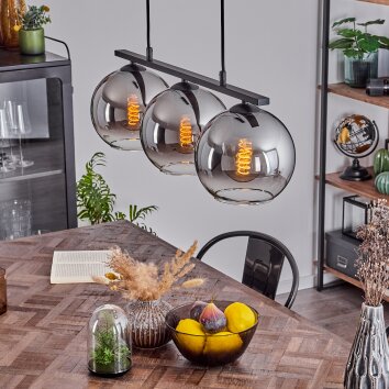 Koyoto Pendant Light glass 20 cm Smoke-coloured, 3-light sources