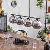 Koyoto Pendant Light glass 20 cm chrome, Smoke-coloured, 4-light sources