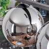 Koyoto Pendant Light glass 20 cm chrome, Smoke-coloured, 4-light sources