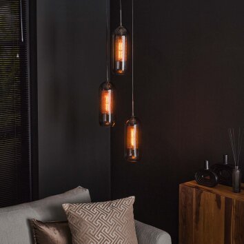 Lalora pendant luminaire black, 3-light sources